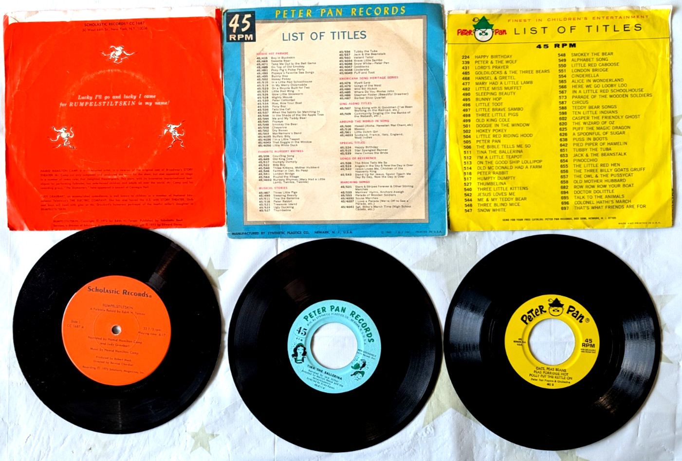 Mixed assorted Lot of childrens 45 rpm records