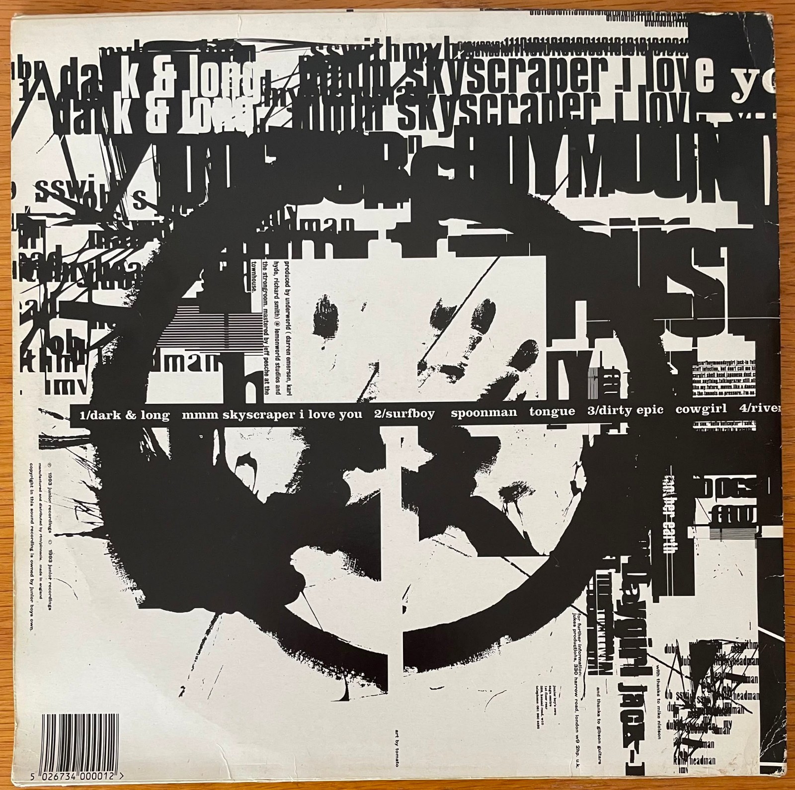 UNDERWORLD – DubNoBassWithMyHeadMan 1st UK 1994 Press 2xLP