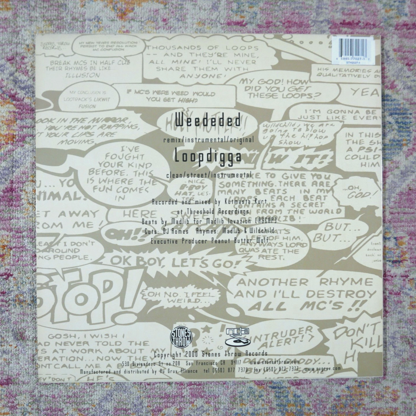 Lootpack Madlib Quasimoto Weeded Remix Loopdigga 12″ STH20271 Stones Throw 2000