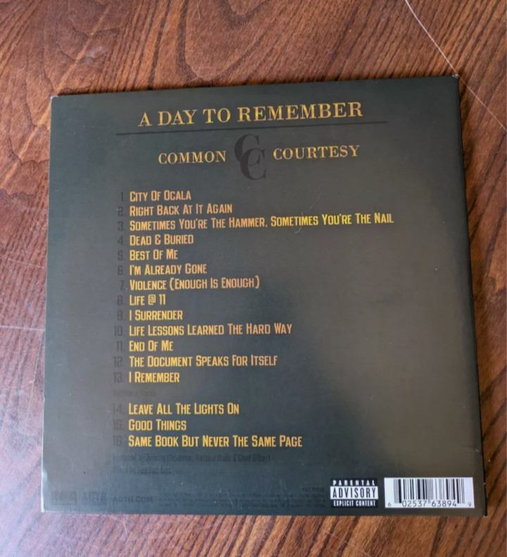 A Day To Remember – Common Courtesy – 12″ Double Vinyl Green/Black Marble Record