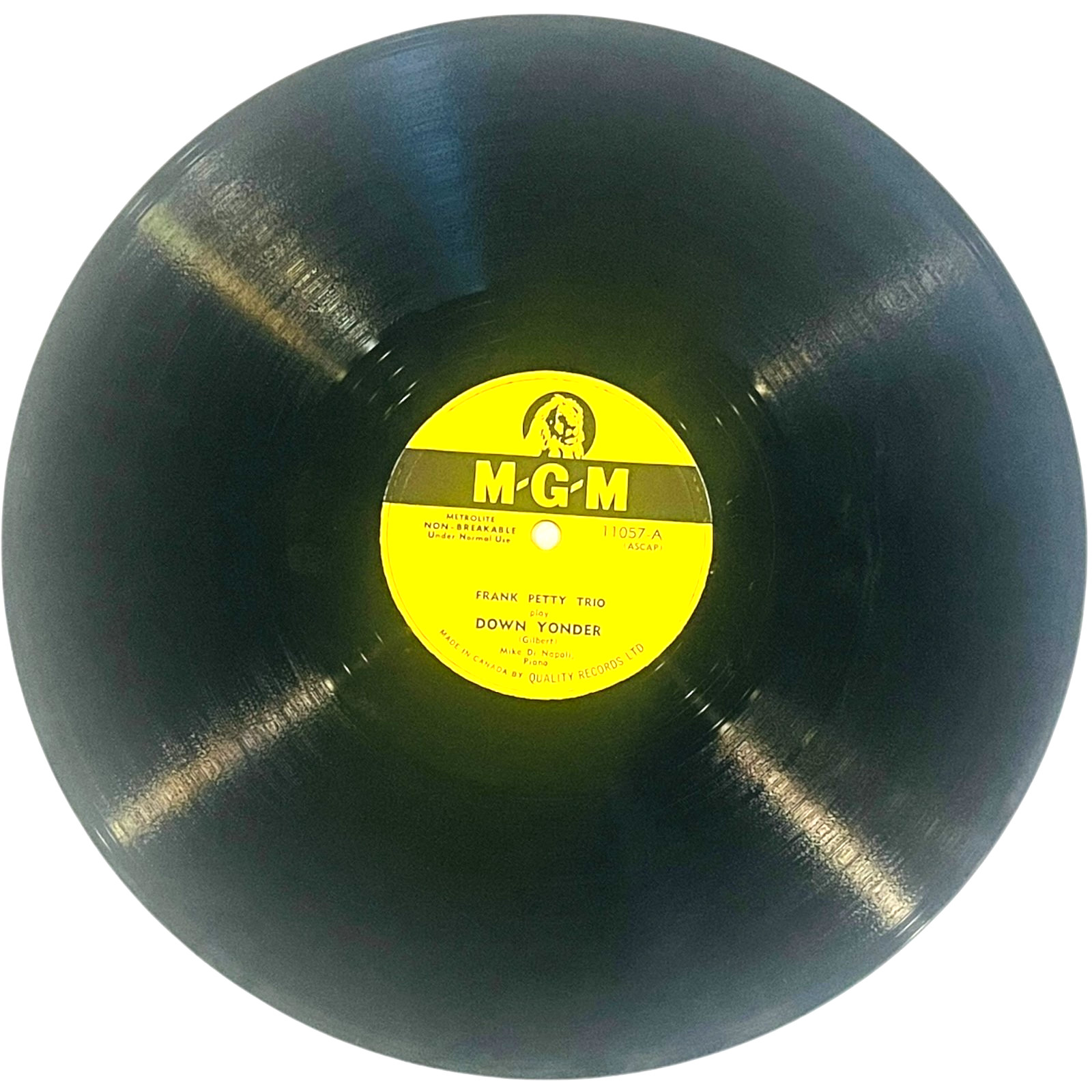 FRANK PETTY TRIO – Down Yonder / Precious – MGM Record 11057 – 10″ 78rpm