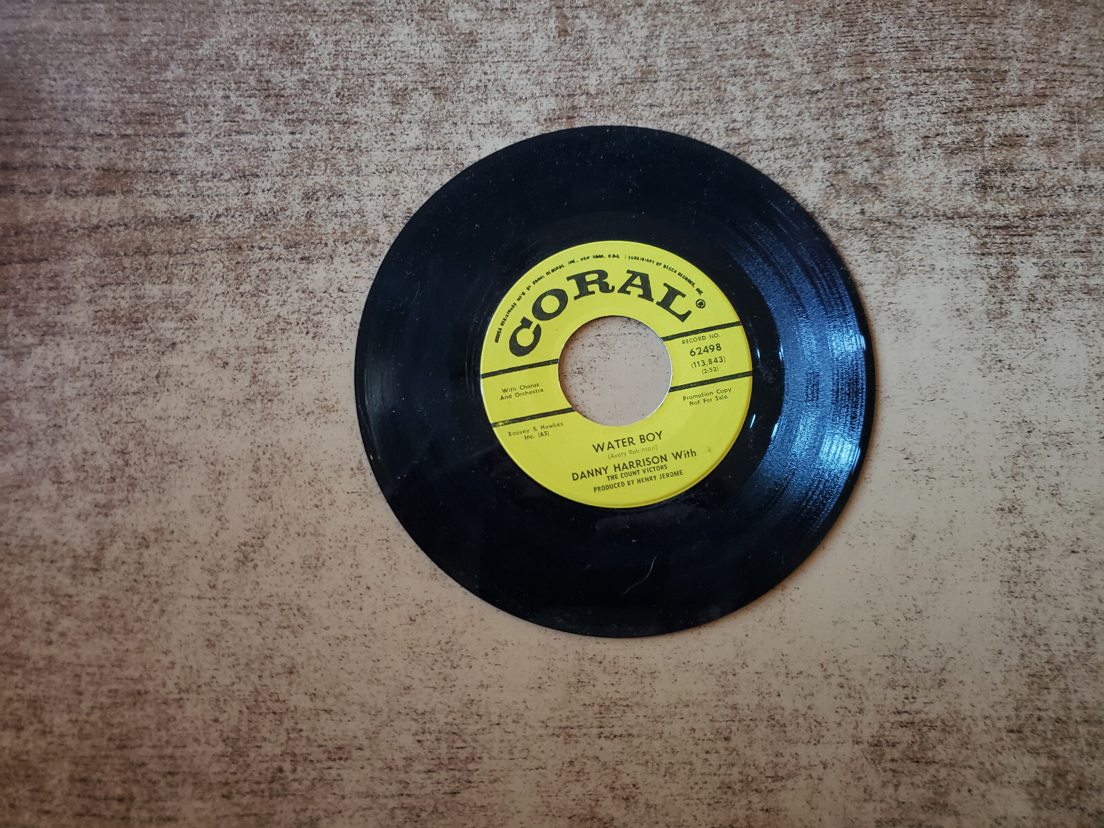 1960s MINT-EXC DANNY HARRISON You Took The Best Years Of My Life / Water Boy 45