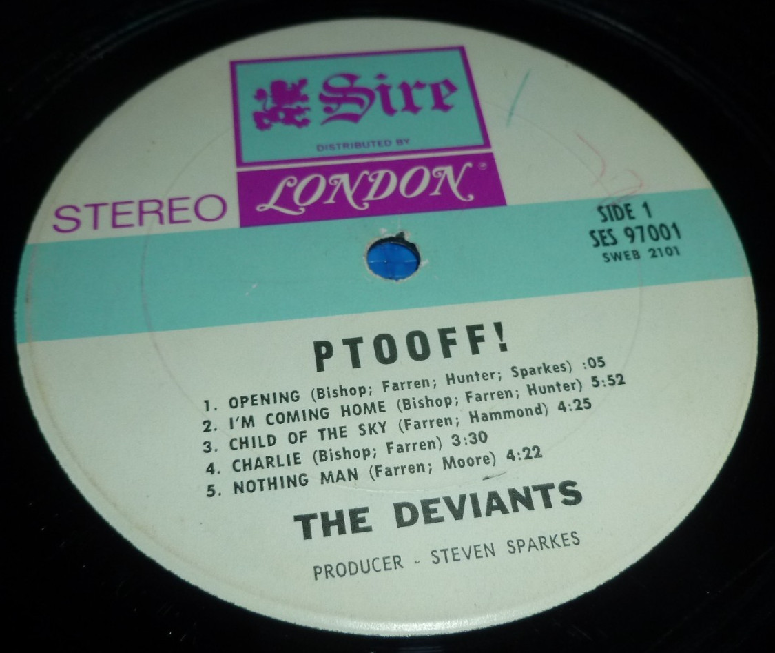 THE DEVIANTS 33 RPM LP PTOOFF! ROCK PSYCH GATEFOLD ORIG U.S. SIRE 1968