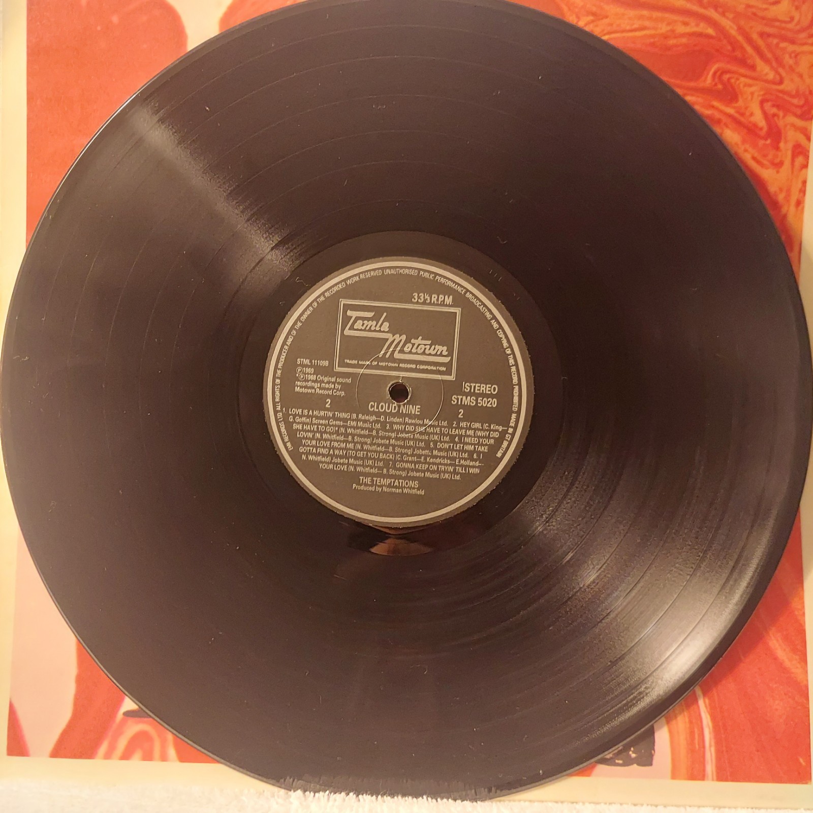 The Temptations/Cloud Nine/REPRESS/UK IMPORT/Vinyl,LP,Album🔥FAST,FREE SHIP🔥VG+
