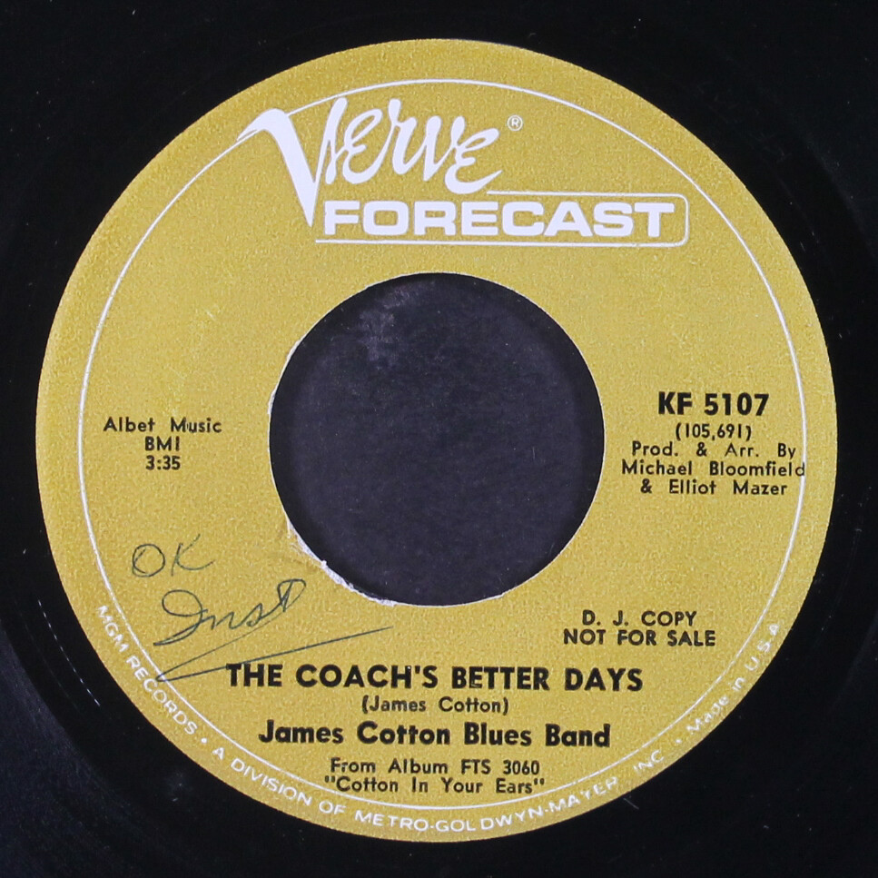 JAMES COTTON: the coach’s better days / the mule VERVE 7″ Single 45 RPM
