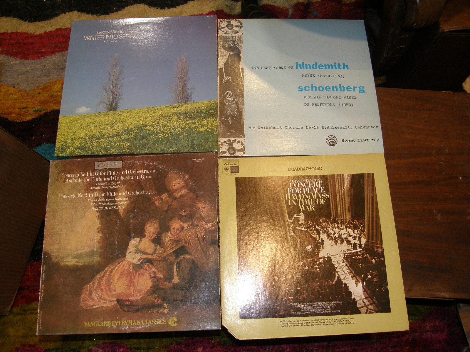 George Winston Winter Into Spring NM Hindemith last works NM Mozart + Bernstein