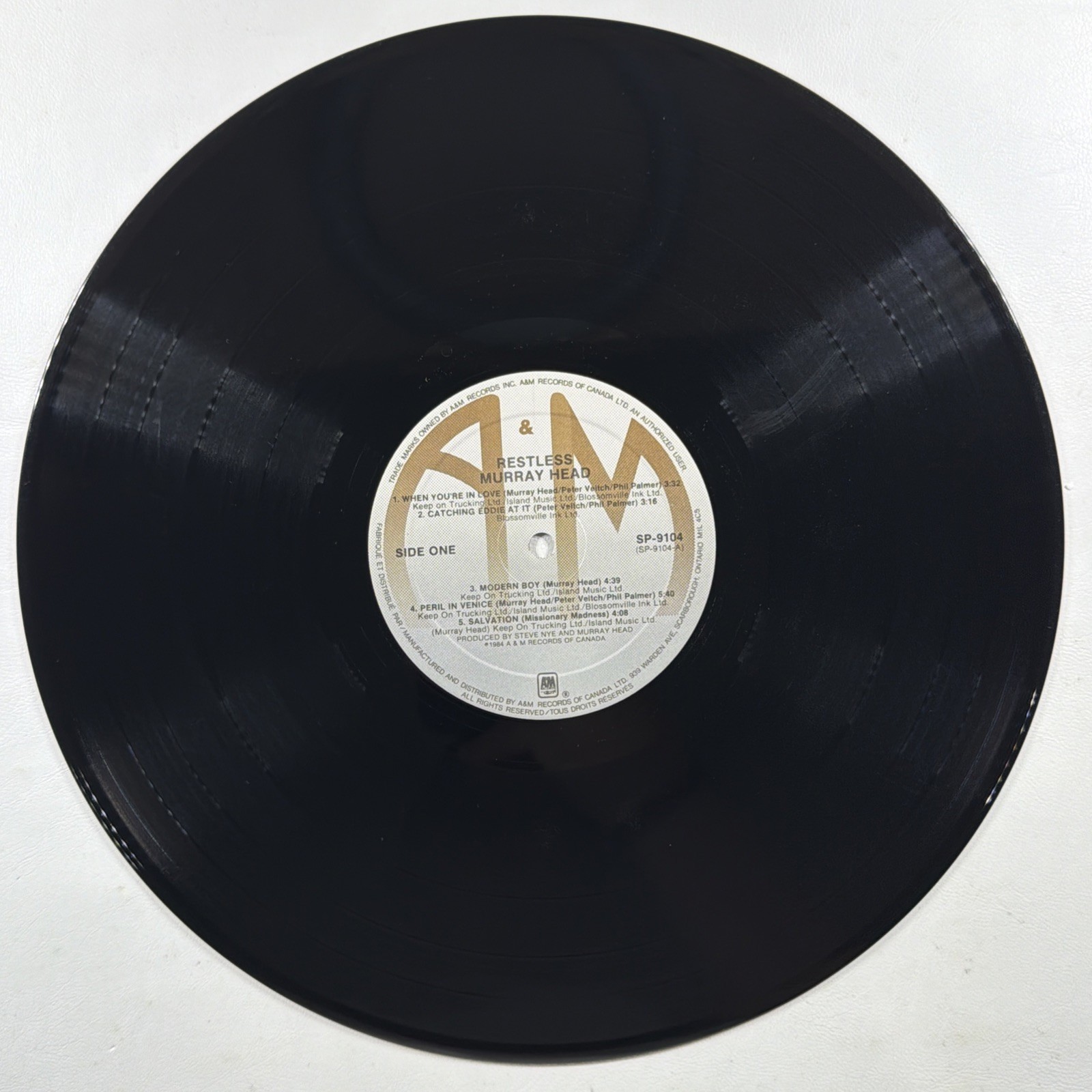Murray Head – Restless LP A&M Records SP 9104 EX 1984 Canada