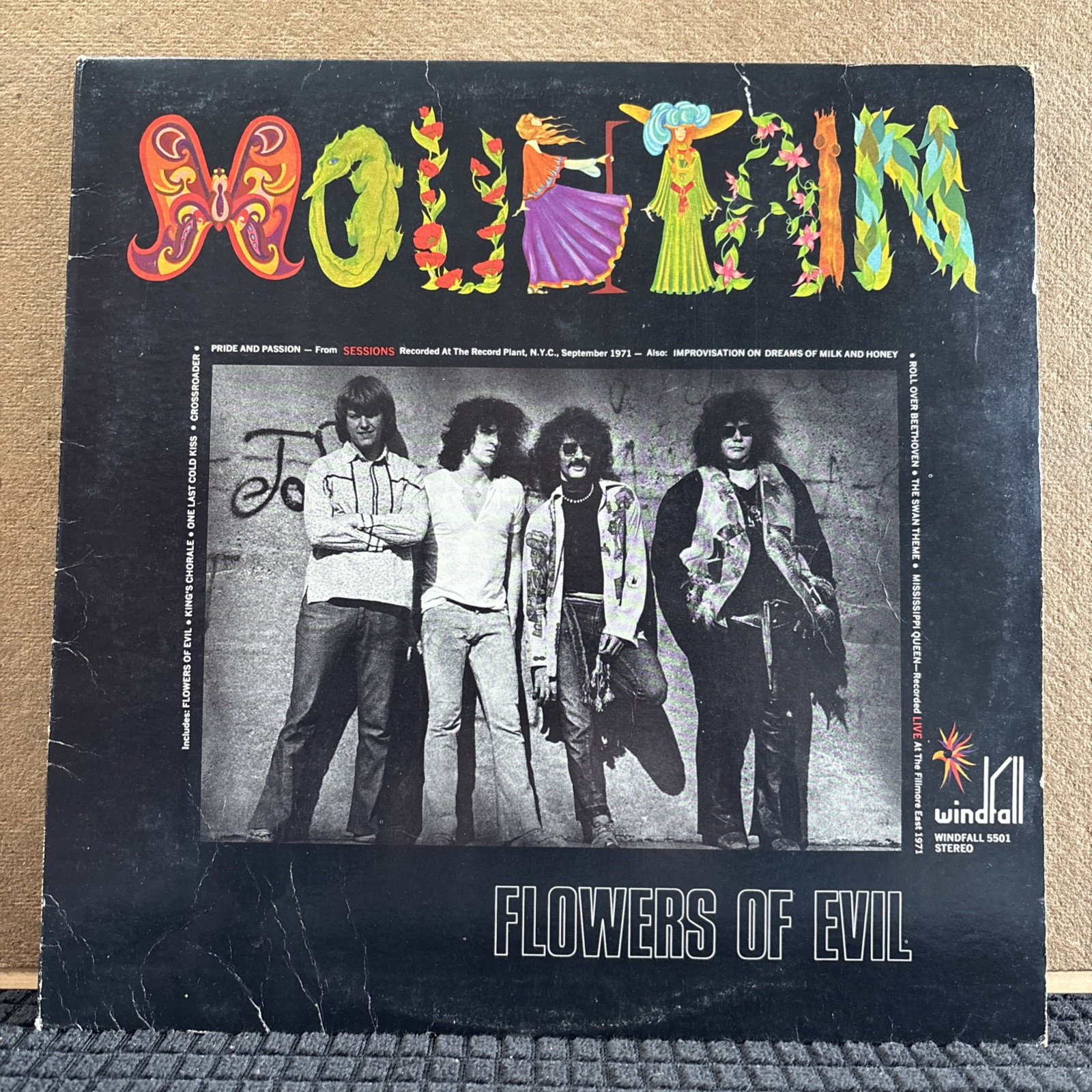 Mountain – Flowers Of Evil – Windfall Records Pressing 5501 / Mississippi Queen