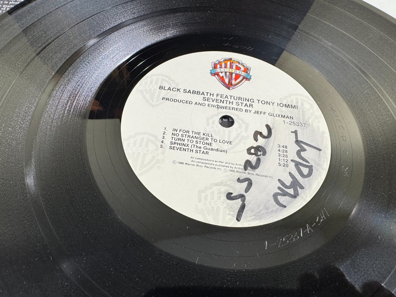 BLACK SABBATH Seventh Star PROMO STAMPED lyric sleeve USA 1986 1st Press
