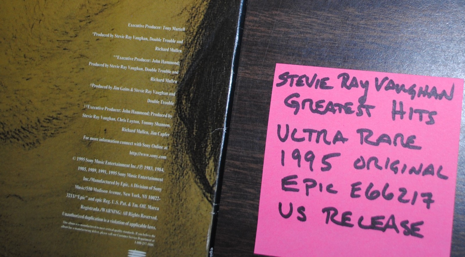 Stevie Ray Vaughan~Greatest Hits~MEGA RARE!! 1995 Original Epic (EX) LP~Tested!!