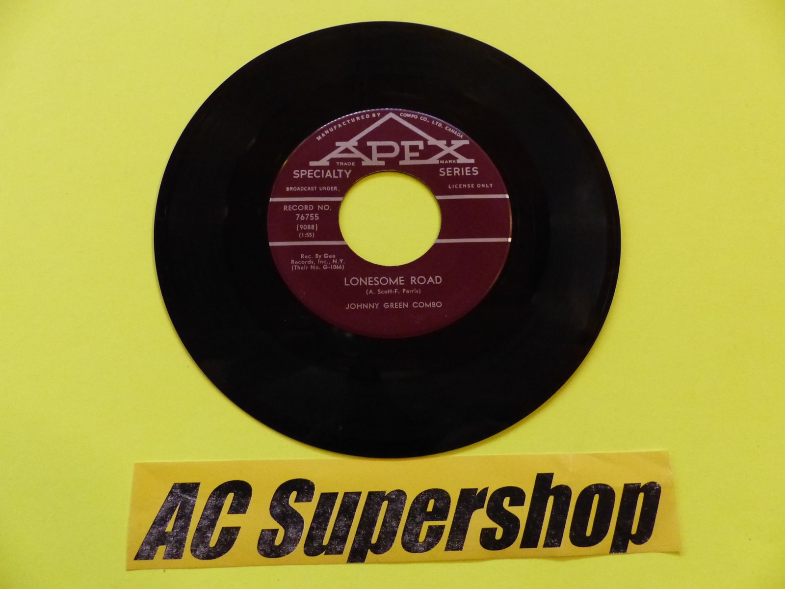Johnny Green Combo lonesome road / desert gold – 45 Record Vinyl Album 7″