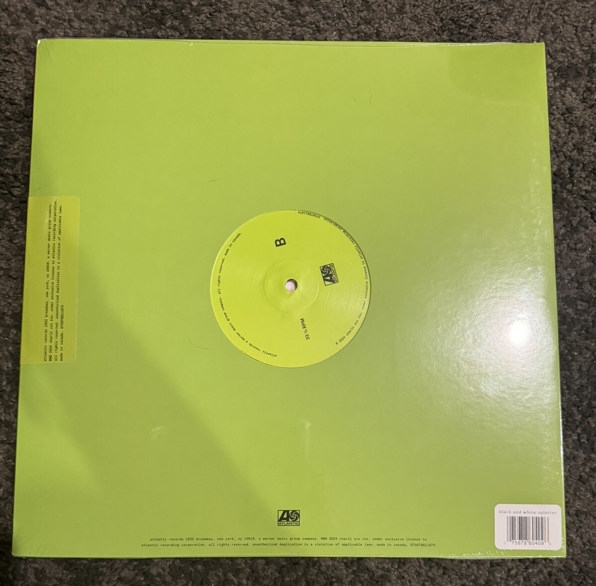 Brat (Limited Black & White Splatter Vinyl) – Charli XCX /3000 Numbered