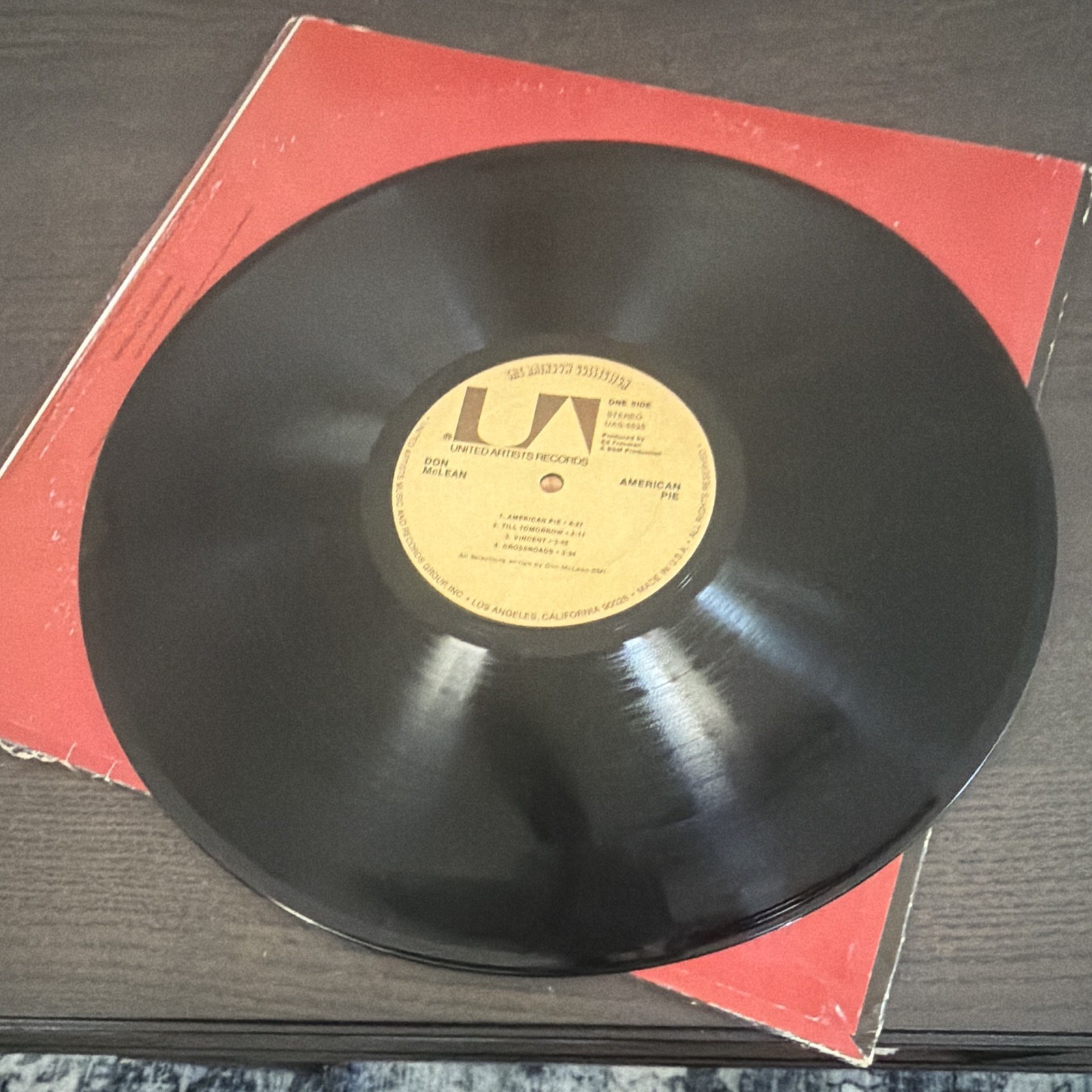 Don McLean American Pie 12″ 33 RPM Black Vinyl LP United Artists Records