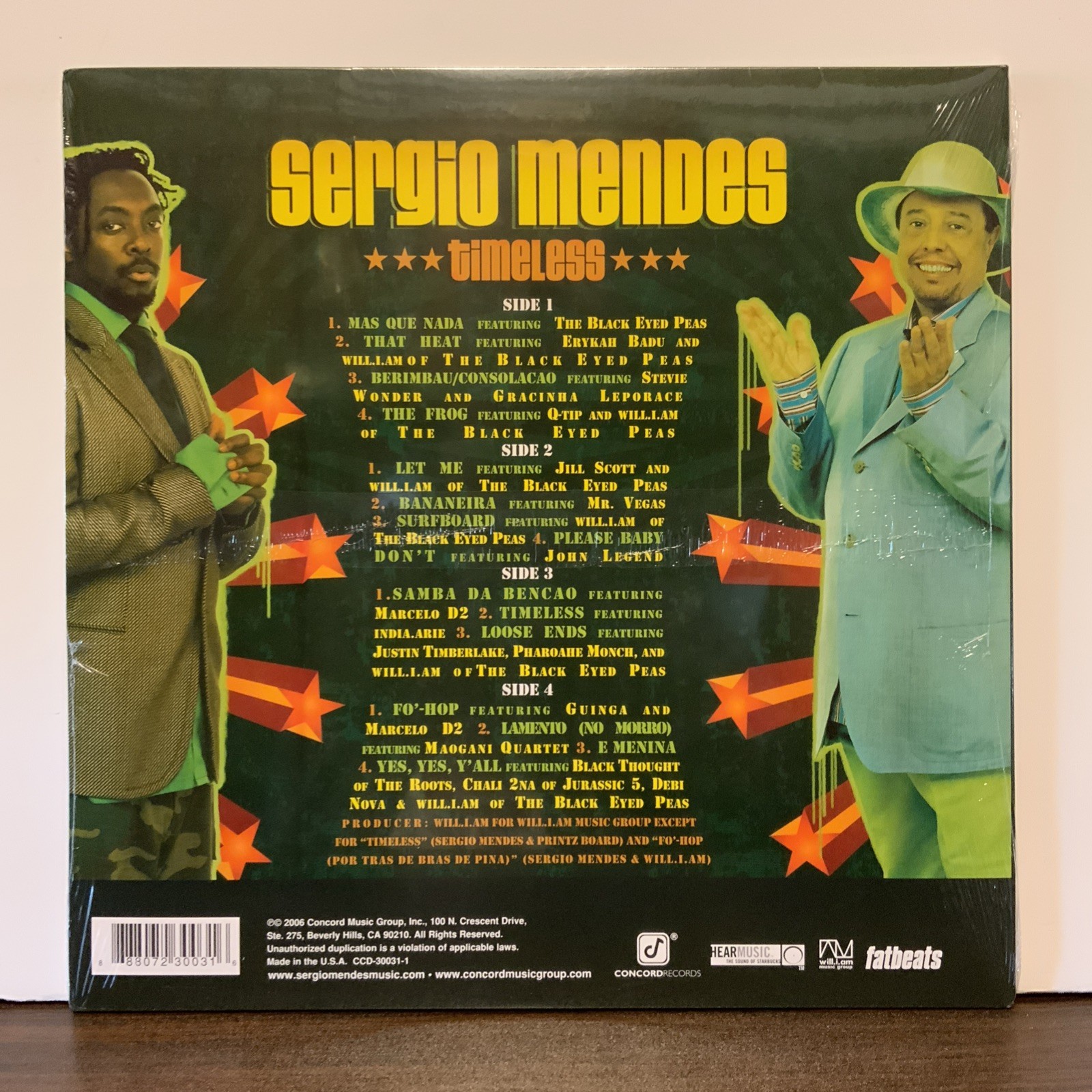 Sergio Mendes – Timeless, 2006 US 1st Press 2x Vinyl LP SEALED Hip Hop, Latin