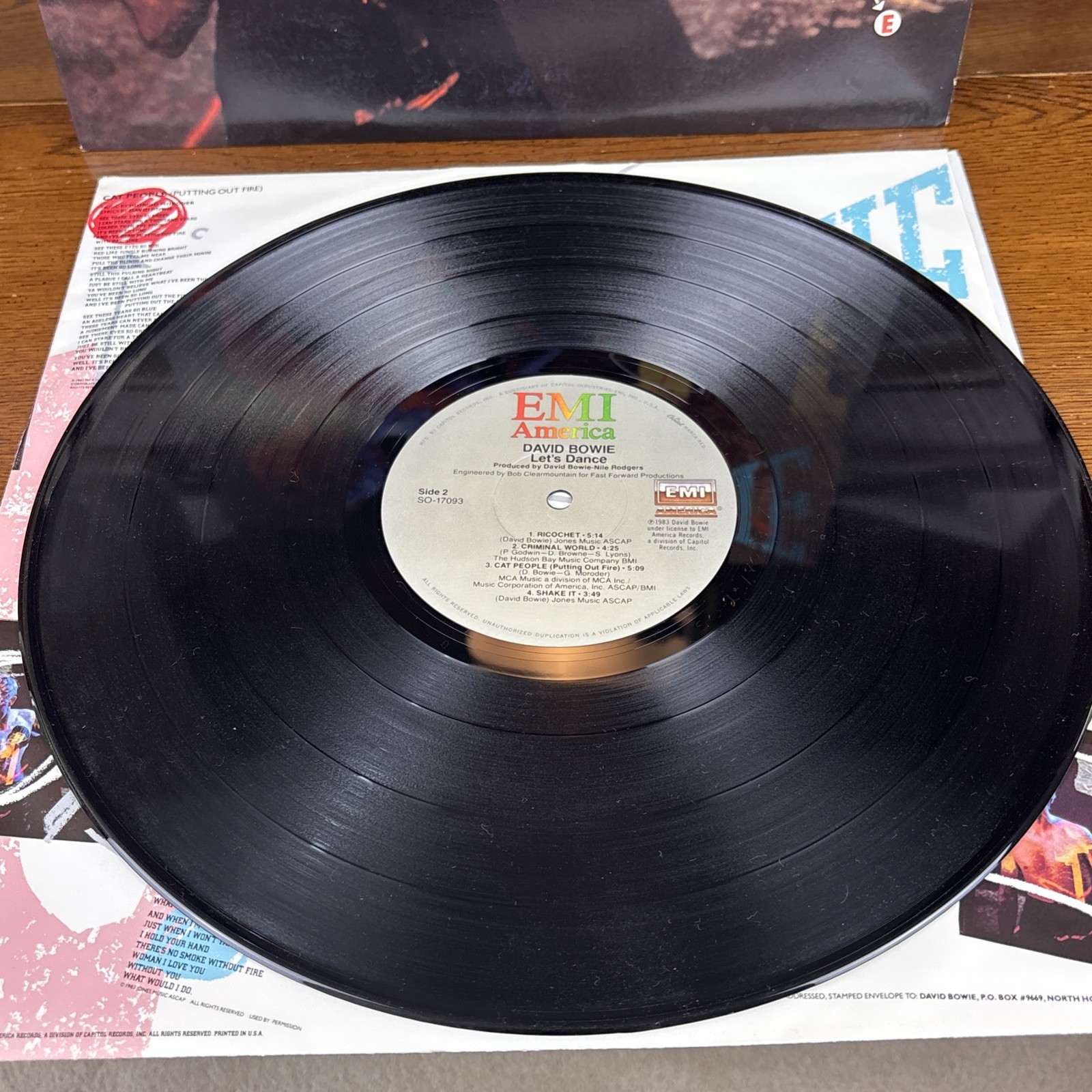 David Bowie ~ Let’s Dance ~ Vinyl LP ~ 1983 EMI ~ SO-17093 ~ Pop Rock