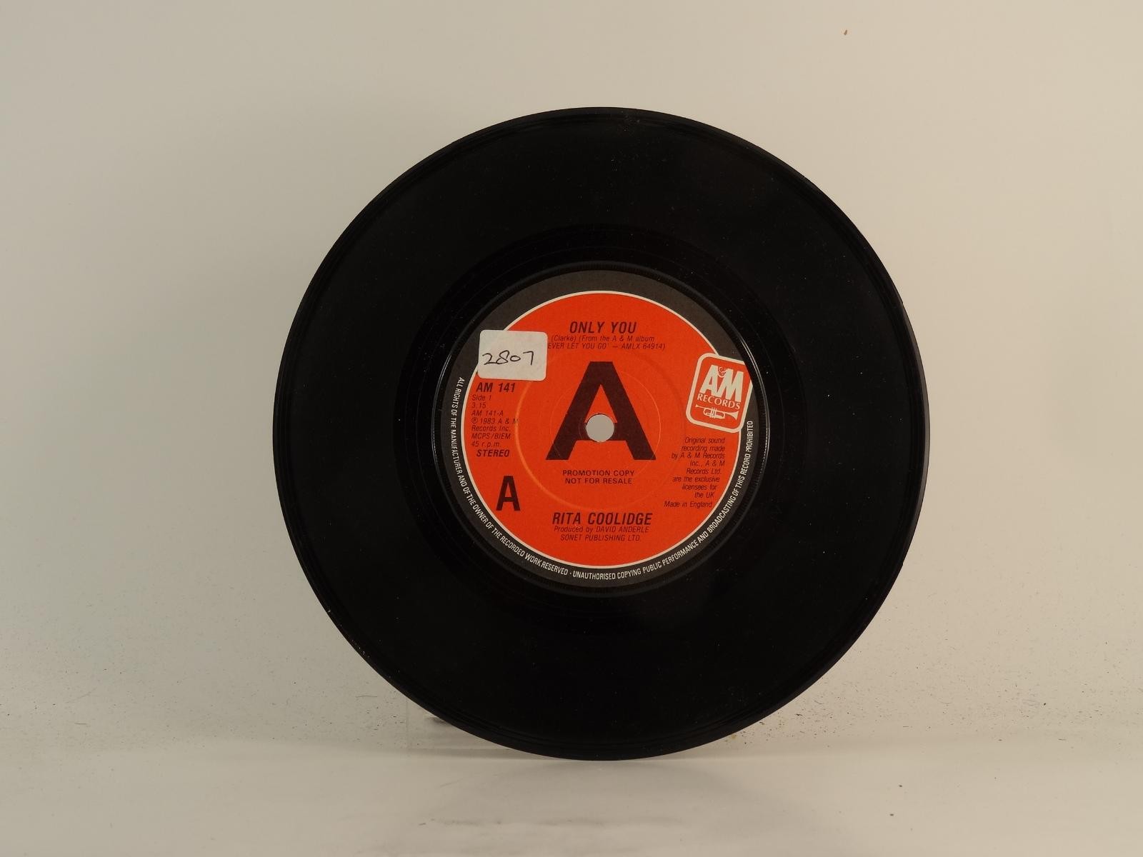 RITA COOLIDGE ONLY YOU (DEMO) (78) 2 Track 7″ Single including Plain Paper Sleev