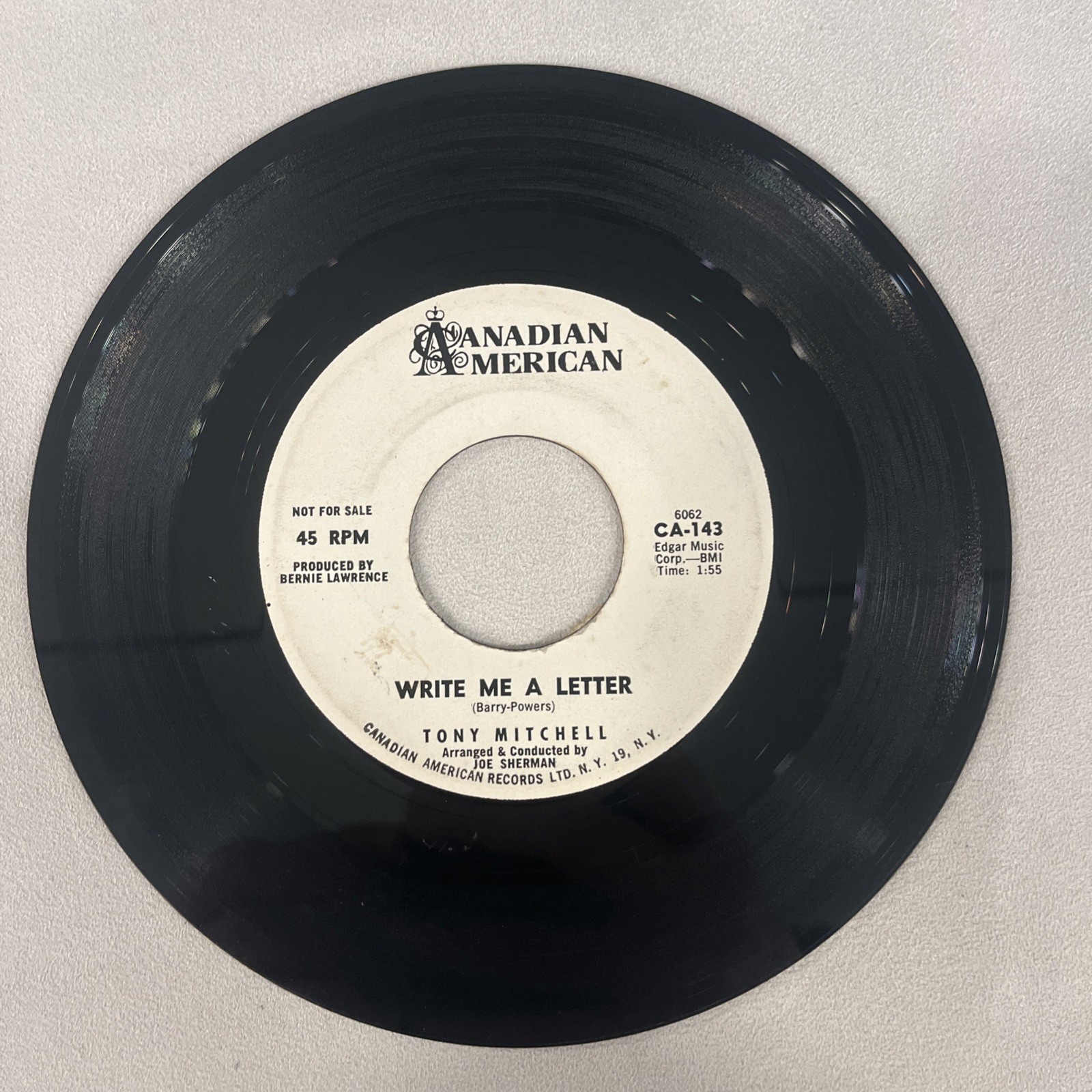 TONY MITCHELL: write me a letter / candle in the wind CANADIAN-AMERICAN 7″