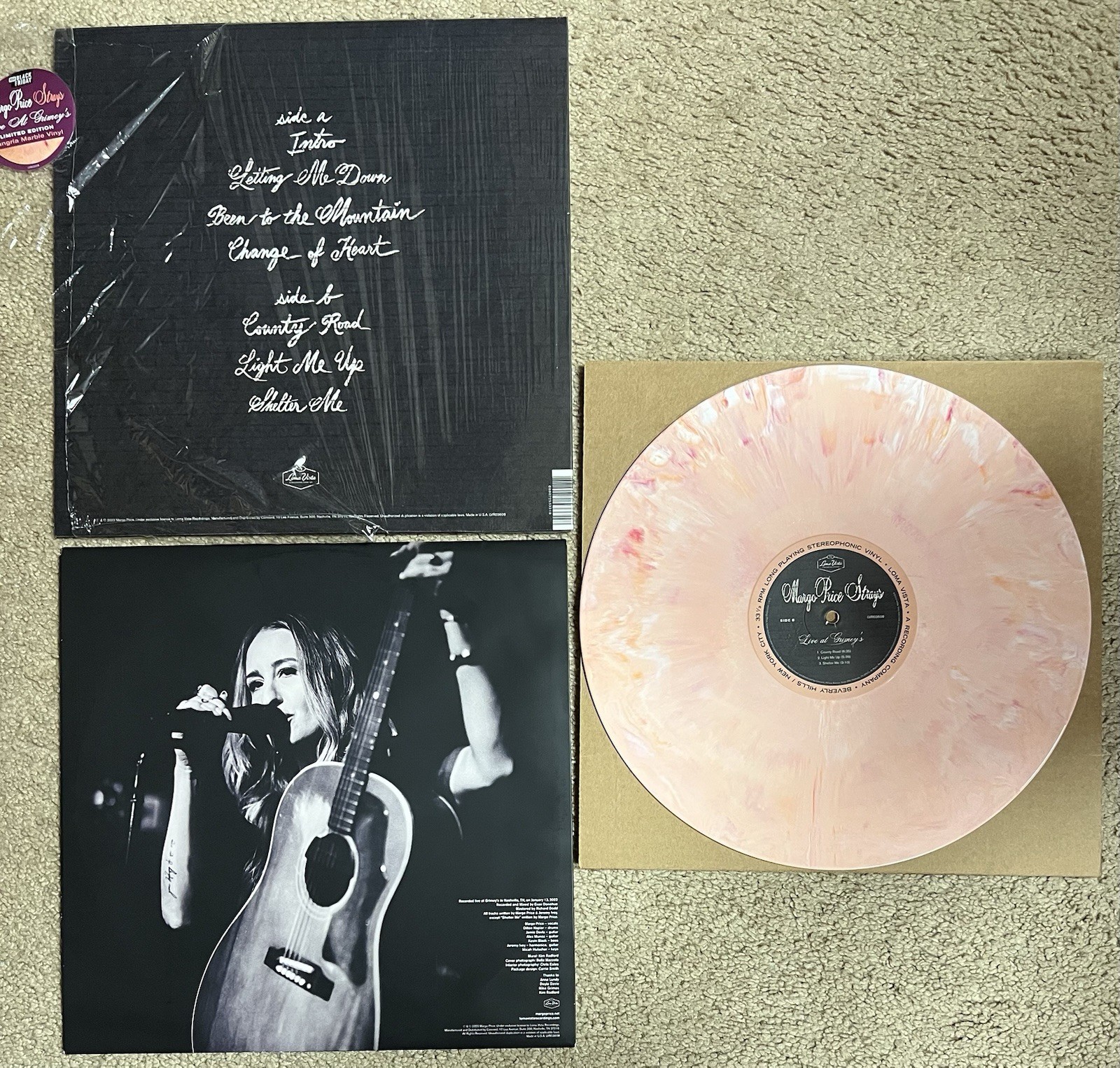 Margo Price Strays Live At Grimey’s Sangria Marble Vinyl RSD 2023 Loma Vista