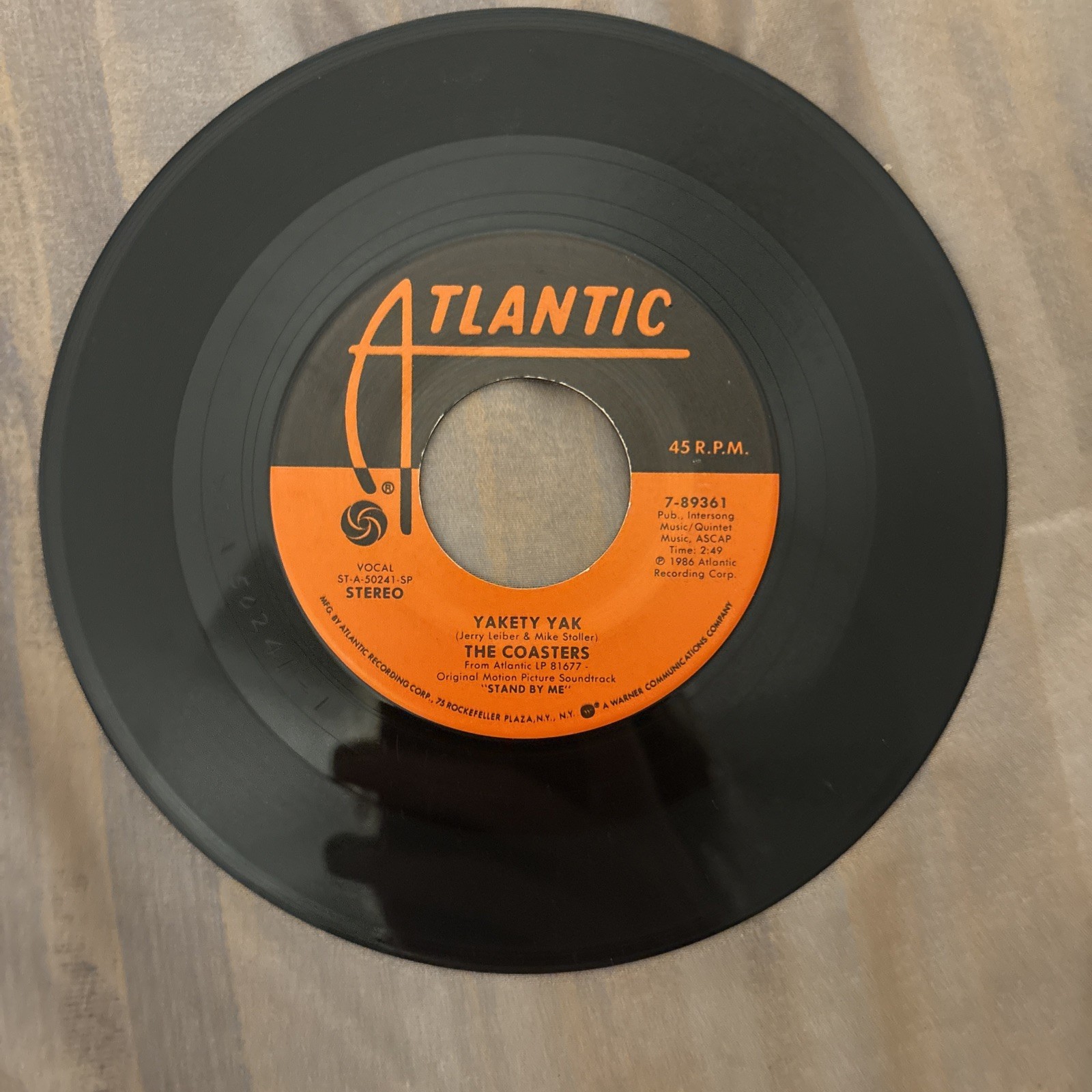 The Coasters/Ben E King Vinyl 45 Yakety Yak / Stand By Me Atlantic Records NM