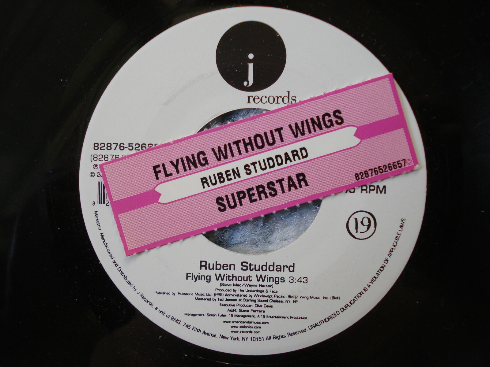 RUBEN STUDDARD 45 RPM 7″ VINYL – Flying Without Wings W/TITLE STRIP NEW!!