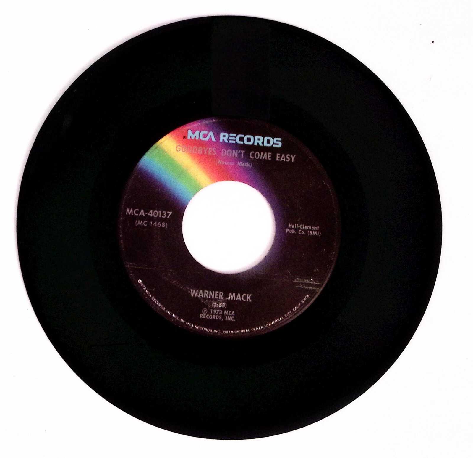 WARNER MACK CHRISTIE, CHRISTIE/GOODBYES DON’T COME EASY MCA REC. VINYL 45 72-81