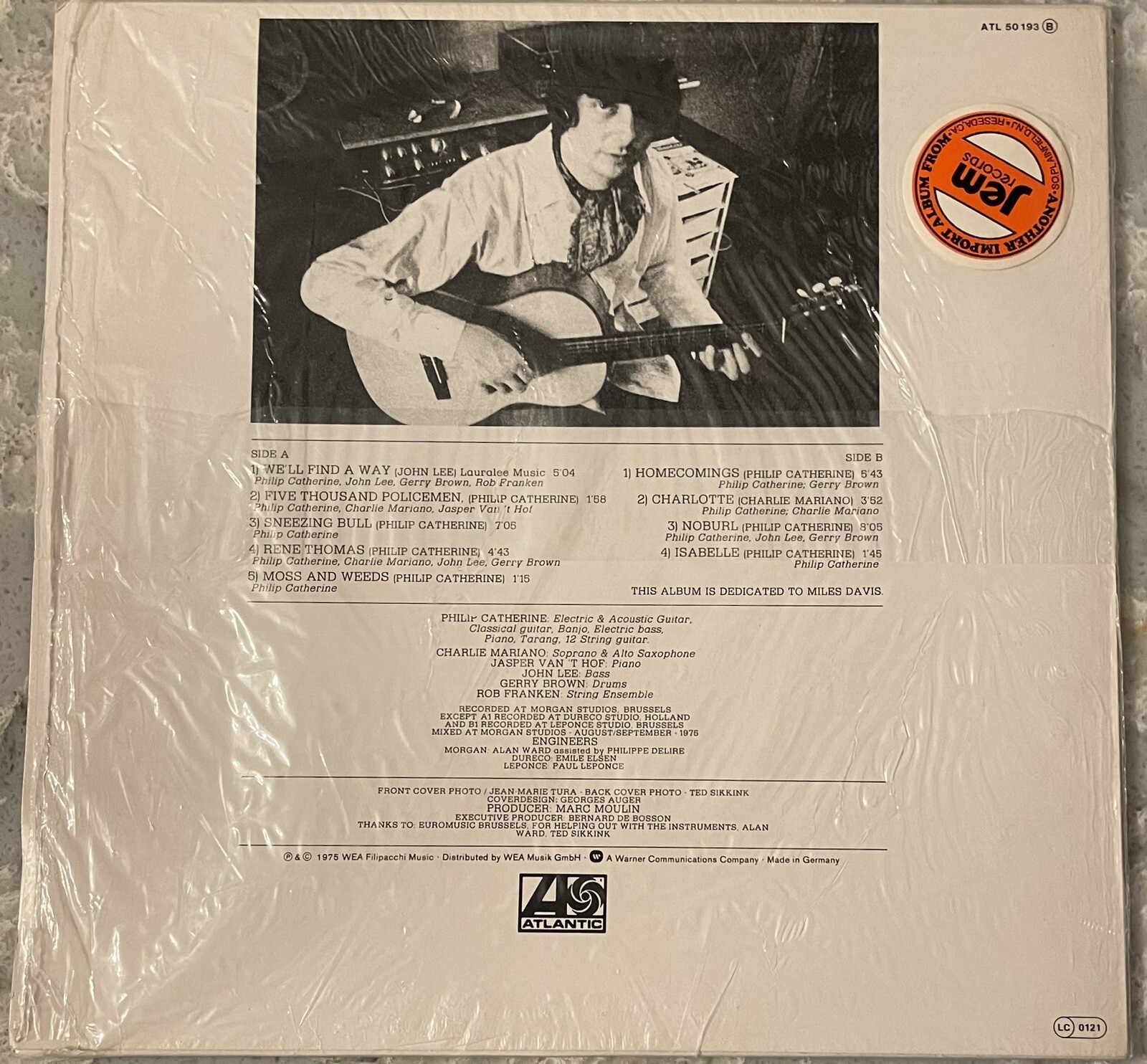 Philip Catherine: Guitars ~ Atlantic ATL 50 293 German Import LP 1975
