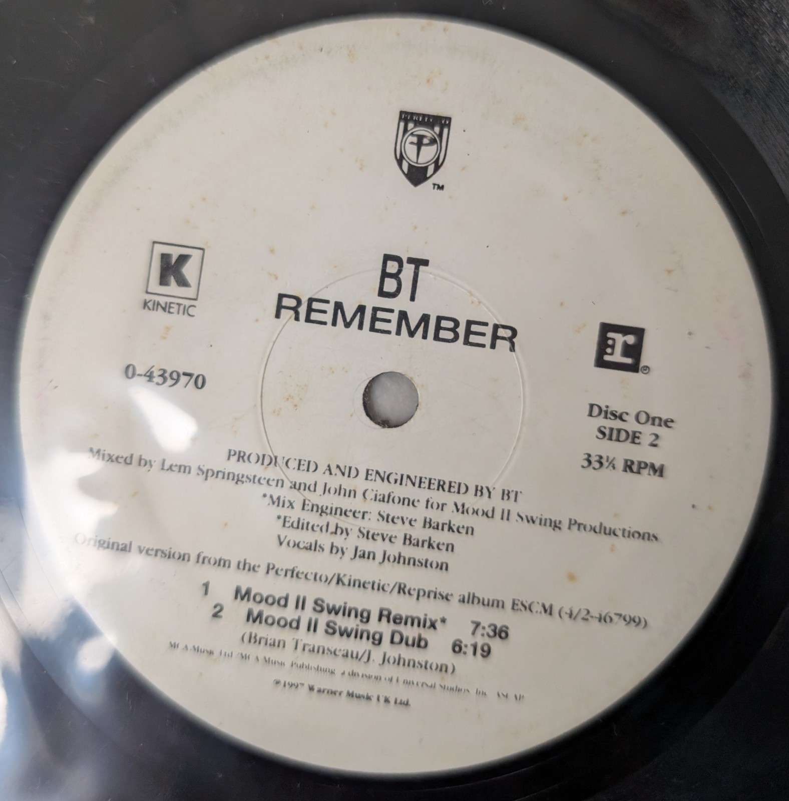 BT – Remember – 2×12″ Limited Edition Promo Vinyl 1997 0-43970