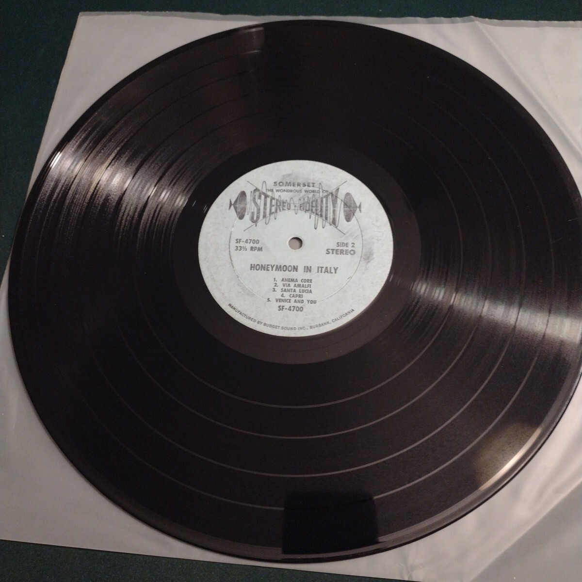 Roberto Rossani And His Orchestra ‎– Honeymoon In Italy (Vinyl LP 1959) Somerset