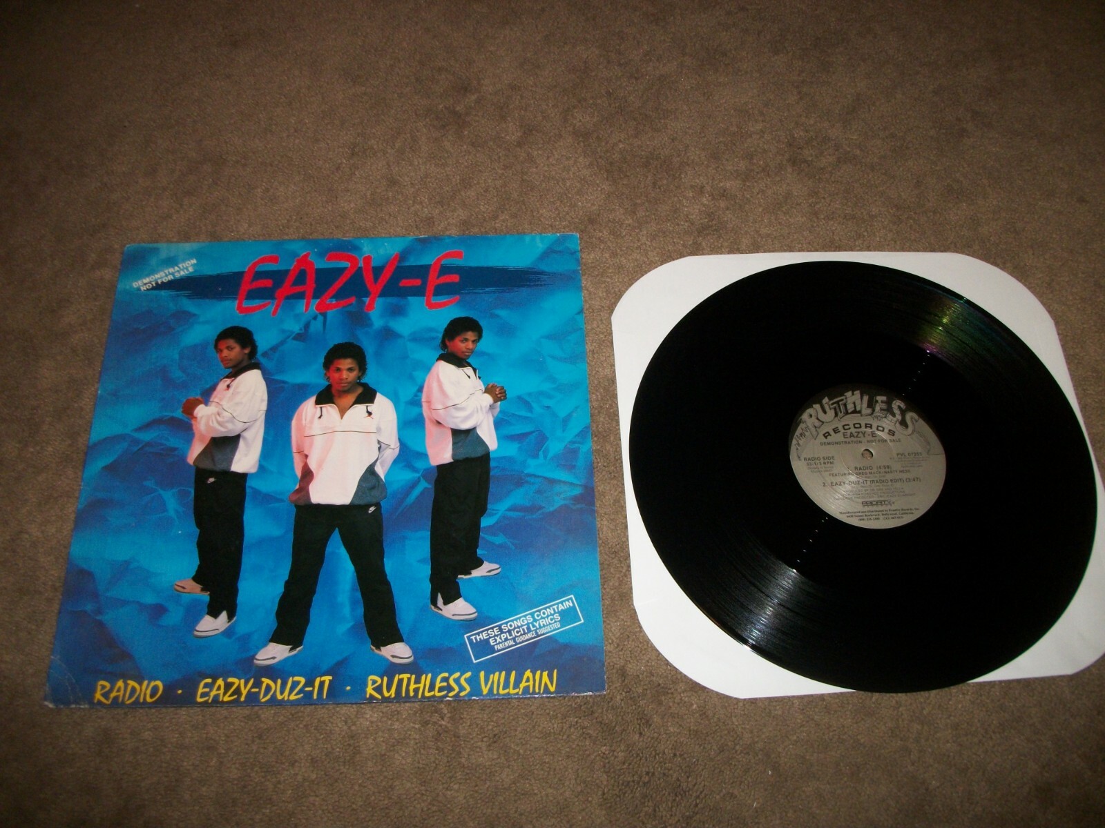 RARE EAZY-E EP – NWA RADIO EAZY DUZ IT RUTHLESS VILLAIN – 1988 PROMO NM VINYL