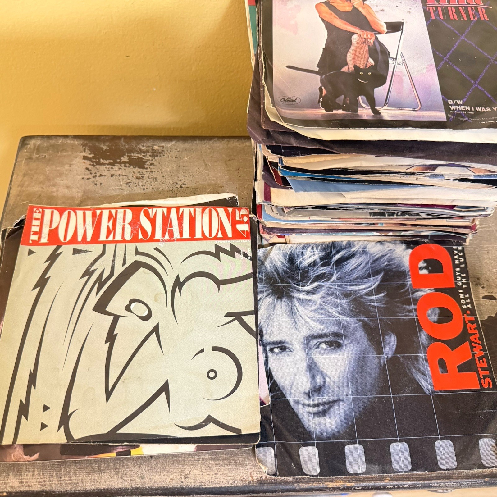 Lot of 78 7inch 198’s Single Albums Vinyl Records Various Artists Estate Find
