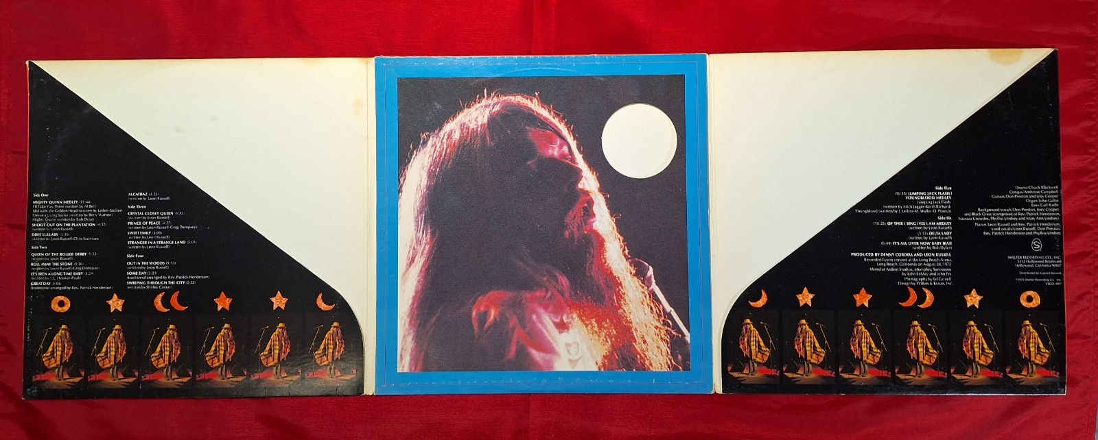 Leon Russell~Leon Live 1973 3xLP Vinyl STCO-8917 Shelter Trifold EX~ PLAYS GREAT
