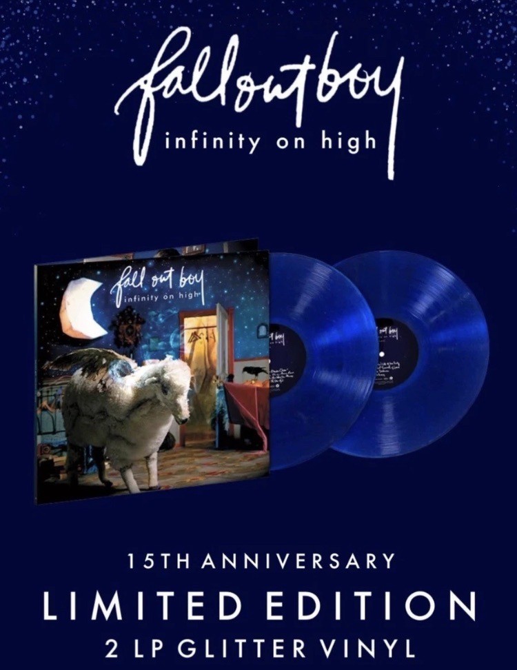 NEW FALL OUT BOY RARE Infinity On High 2LP Glitter Blue 15th Anniversary Vinyl