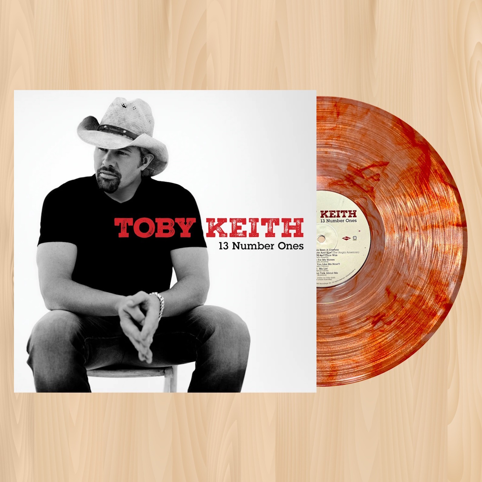 RED VINYL—- TOBY KEITH 13 Number Ones LIMITED LP Should’ve Been a Cowboy 0622