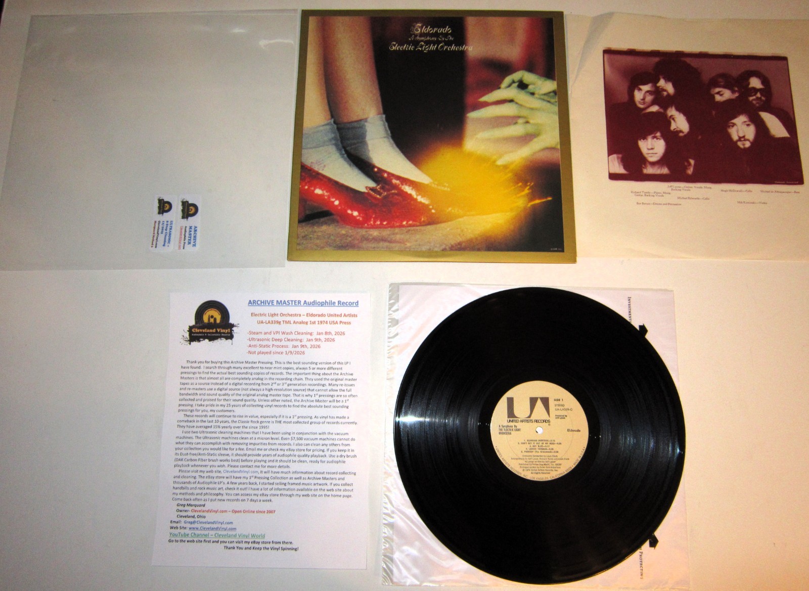 ELO Eldorado TML Jeff Lynne Analog ’74 USA MINT ARCHIVE MASTER Ultrasonic CLEAN