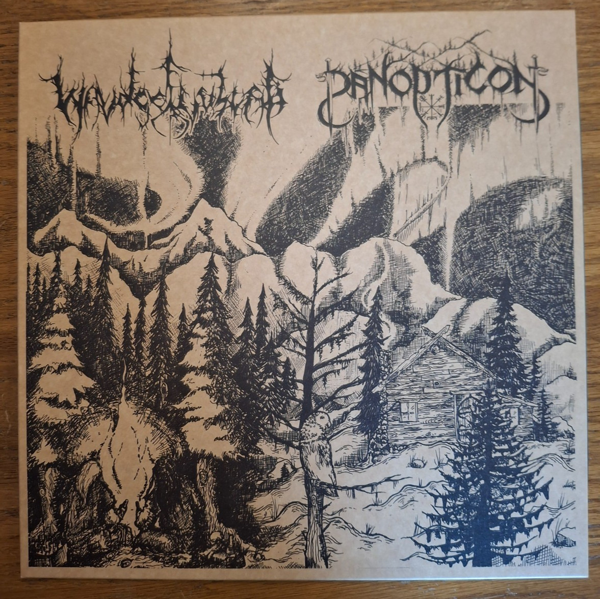 Waldgeflüster / Panopticon Split LP Limited Edition Milky Clear w/Brown Splatter