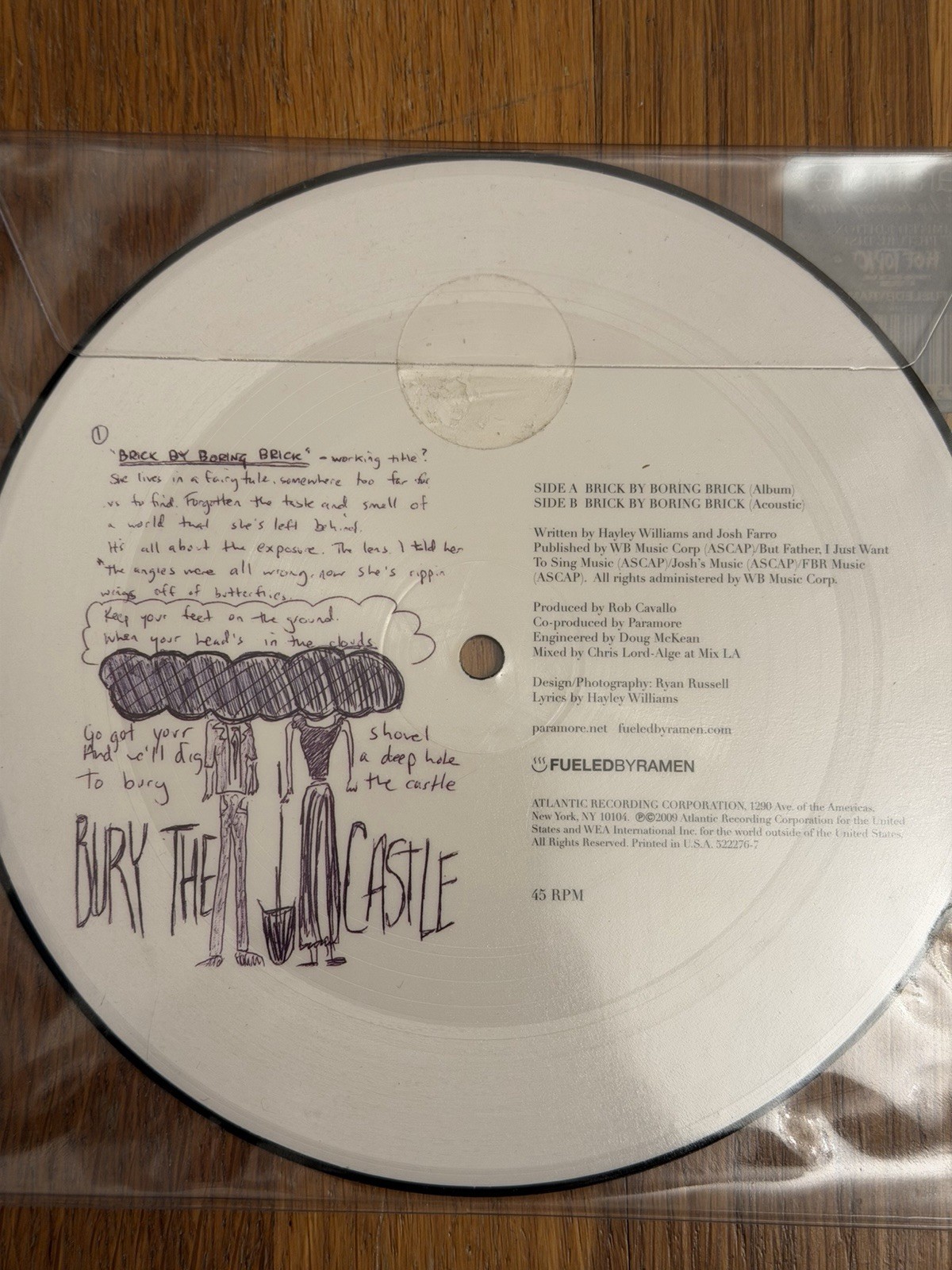 Paramore Ignorance 7” Picture Disc Vinyl 45 Hot Topic Exclusive Sealed Rare