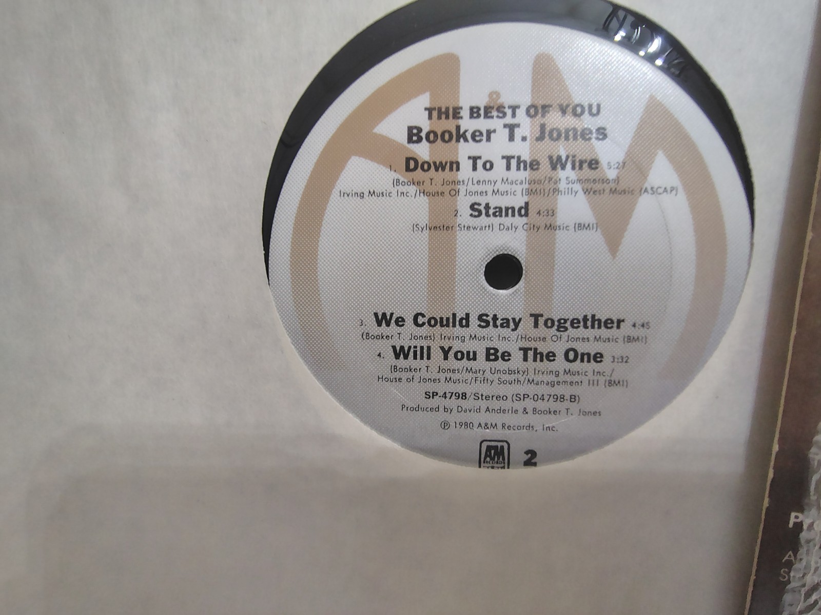 BOOKER T. JONES – “THE BEST OF YOU” / PROMO! / A&M RECORDS 1980