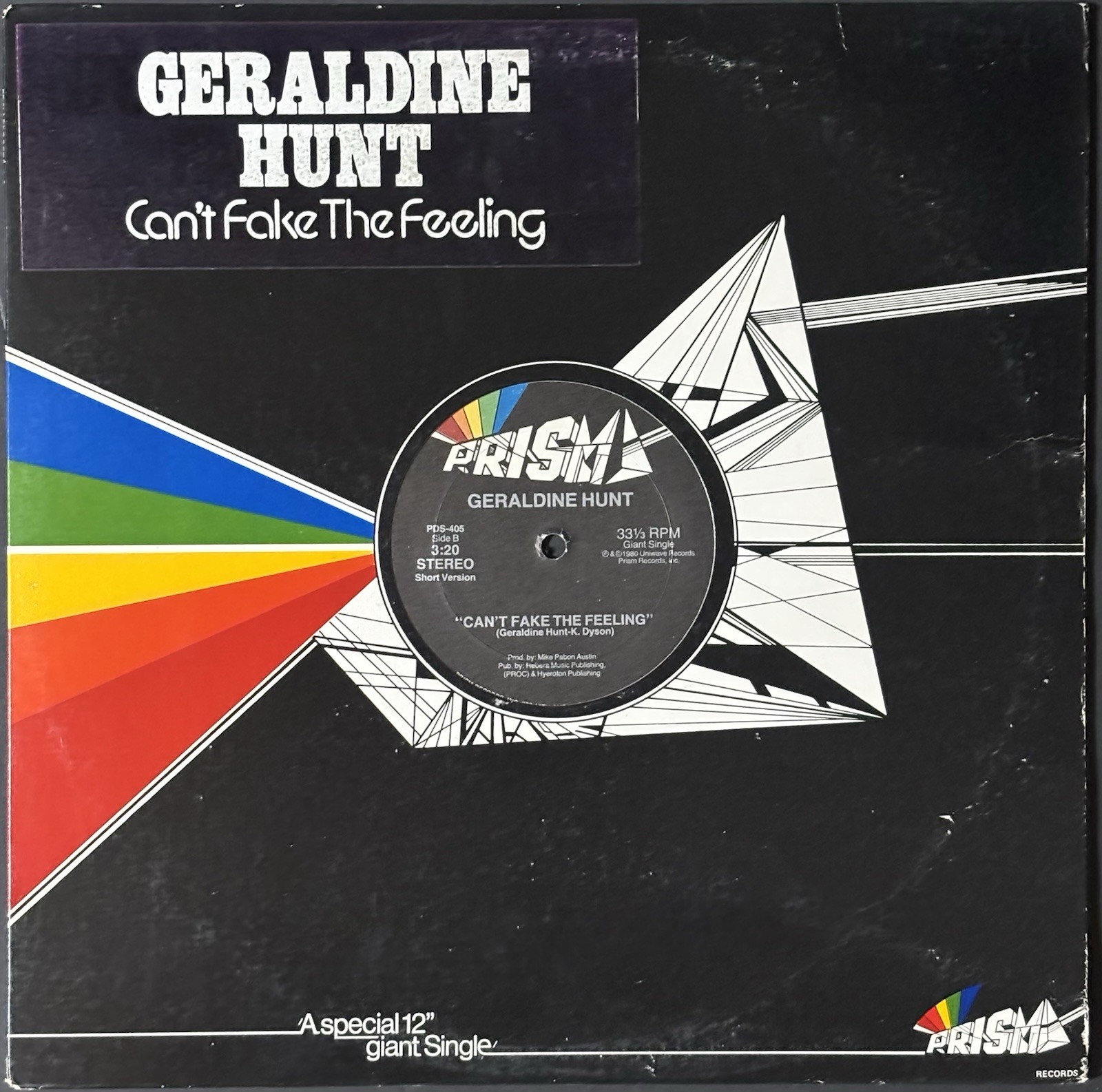 Geraldine Hunt Can’t Fake The Feeling Prism Records Disco Funk Boogie 12″ Single
