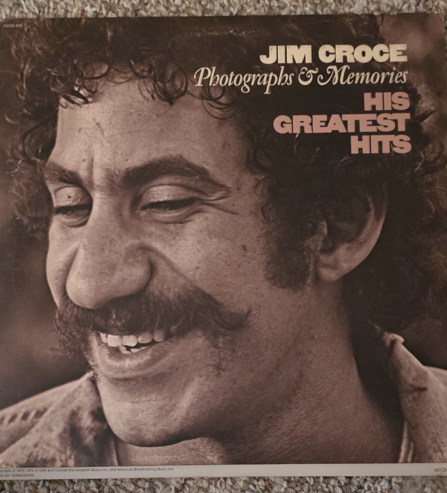 Jim Croce Photographs and Memories His Greatest Hits 1974 Vinyl LP Record Vg+