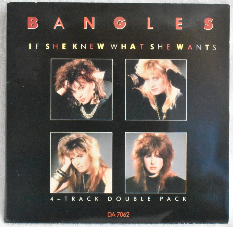 BANGLES – IF SHE KNEW WHAT SHE WANTS – 2×7″ VINYL – GATEFOLD PICTURE SLEEVE 1986