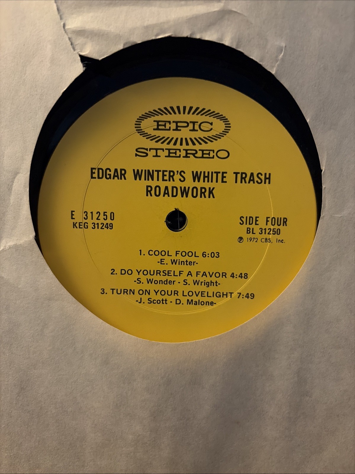 Edgar Winters White Trash “Roadwork” Vinyl Record LP Deluxe Two Record Set 1972