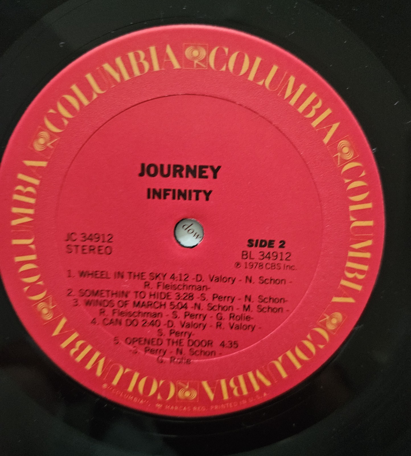 Journey ‎ ~ Infinity ~LP Columbia ‎– JC 34912 1978