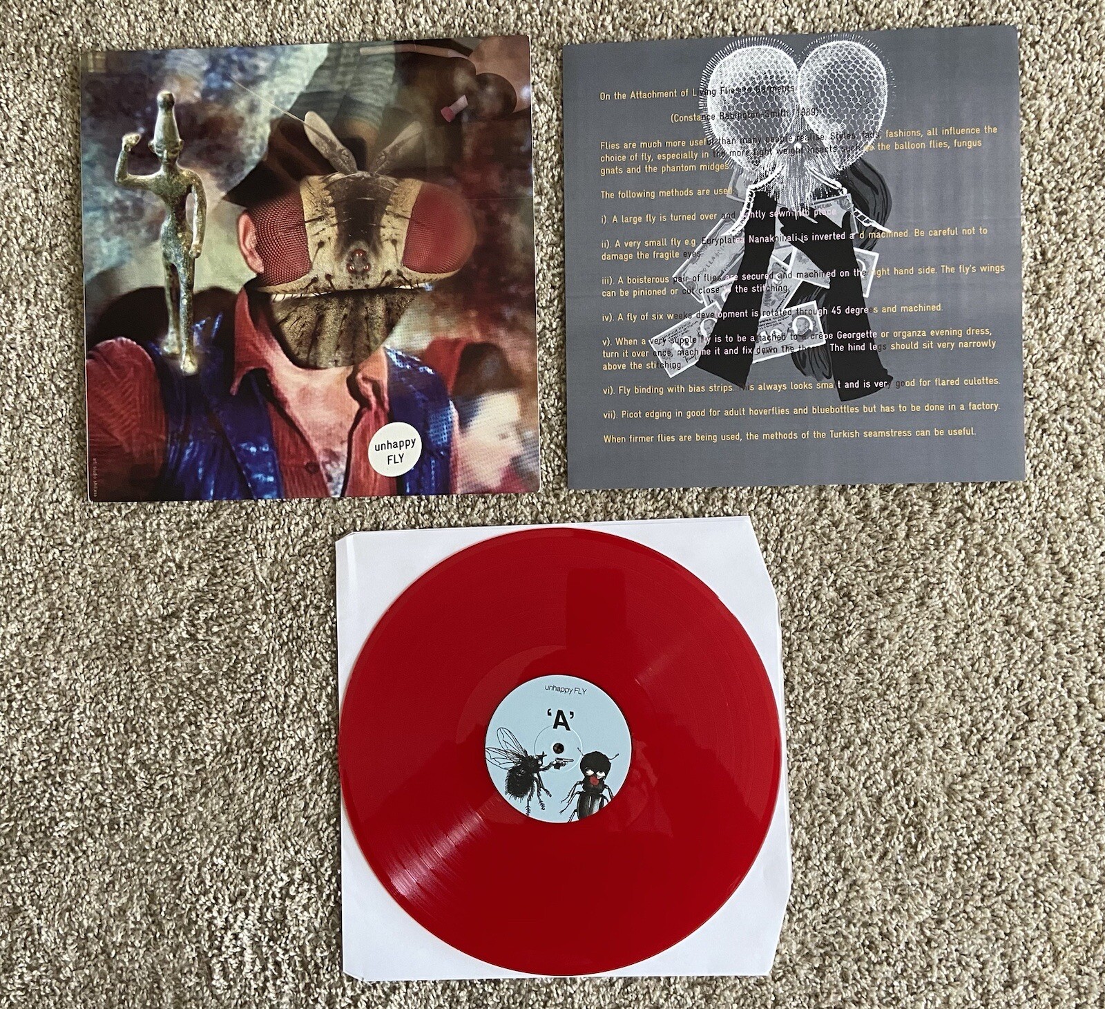 Unhappy Fly LP Red Vinyl NM Rock, Pop, Indie, Pixies Rare 2019 Nirvana