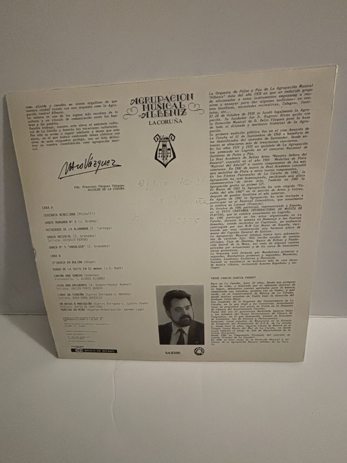Agrupacion Musical Albeniz – Xose Carlos Garcia Pardo – LP – 1986