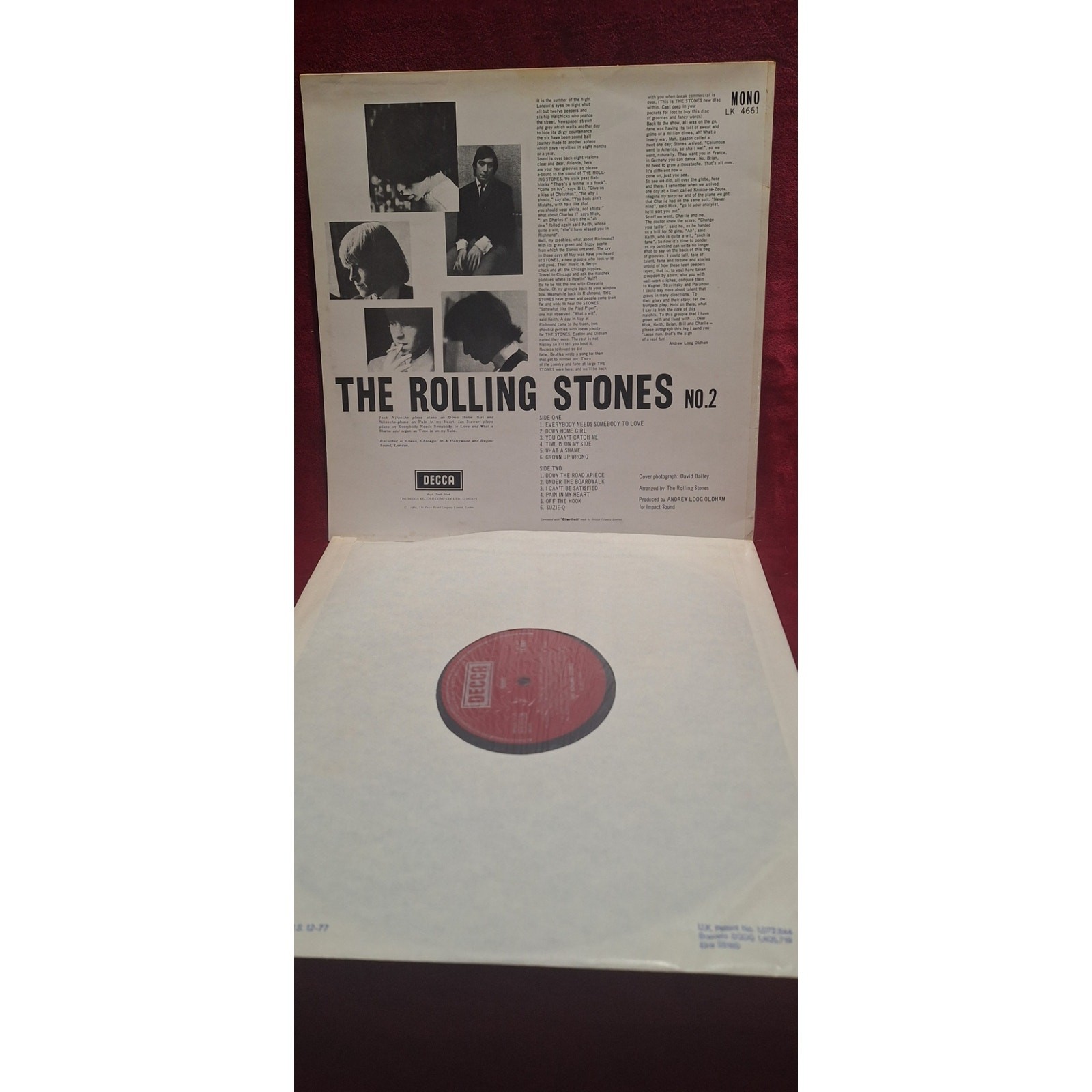 Rolling Stones No. 2 UK Mono DECCA LK4661 Vinyl XARL-6619-4A VG+