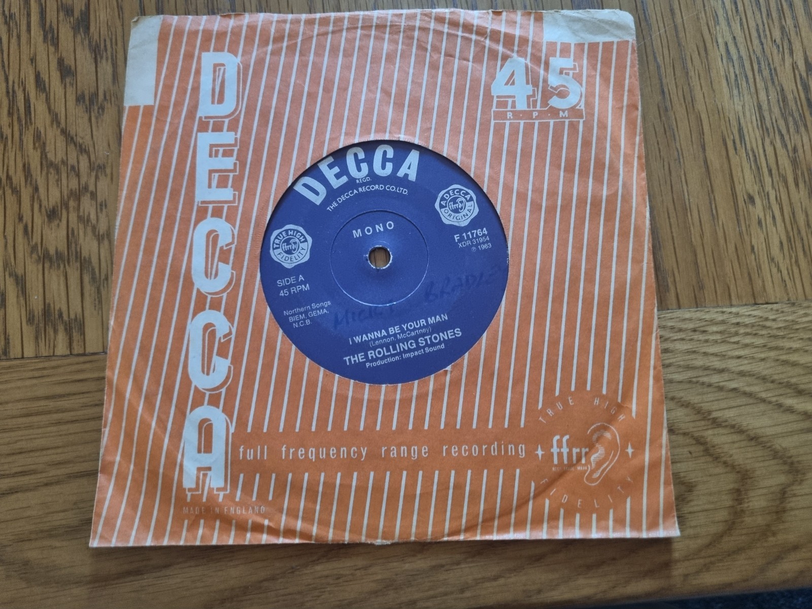 The Rolling Stones – I Wanna Be Your Man 7” Decca – F.11764 Mono