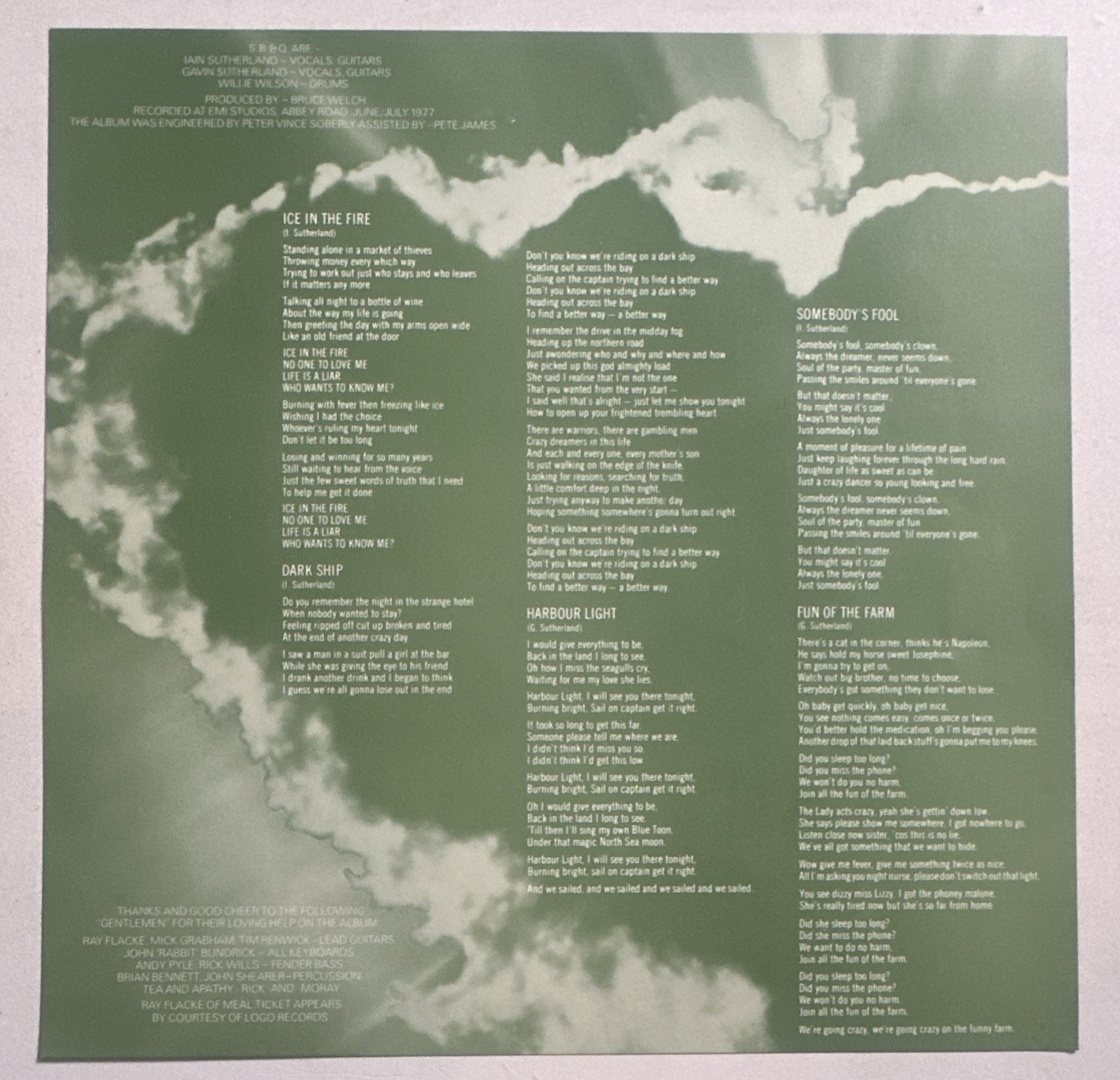 Sutherland Brothers & Quiver-Down To Earth 12″Vinyl LP With Insert NM / VG+