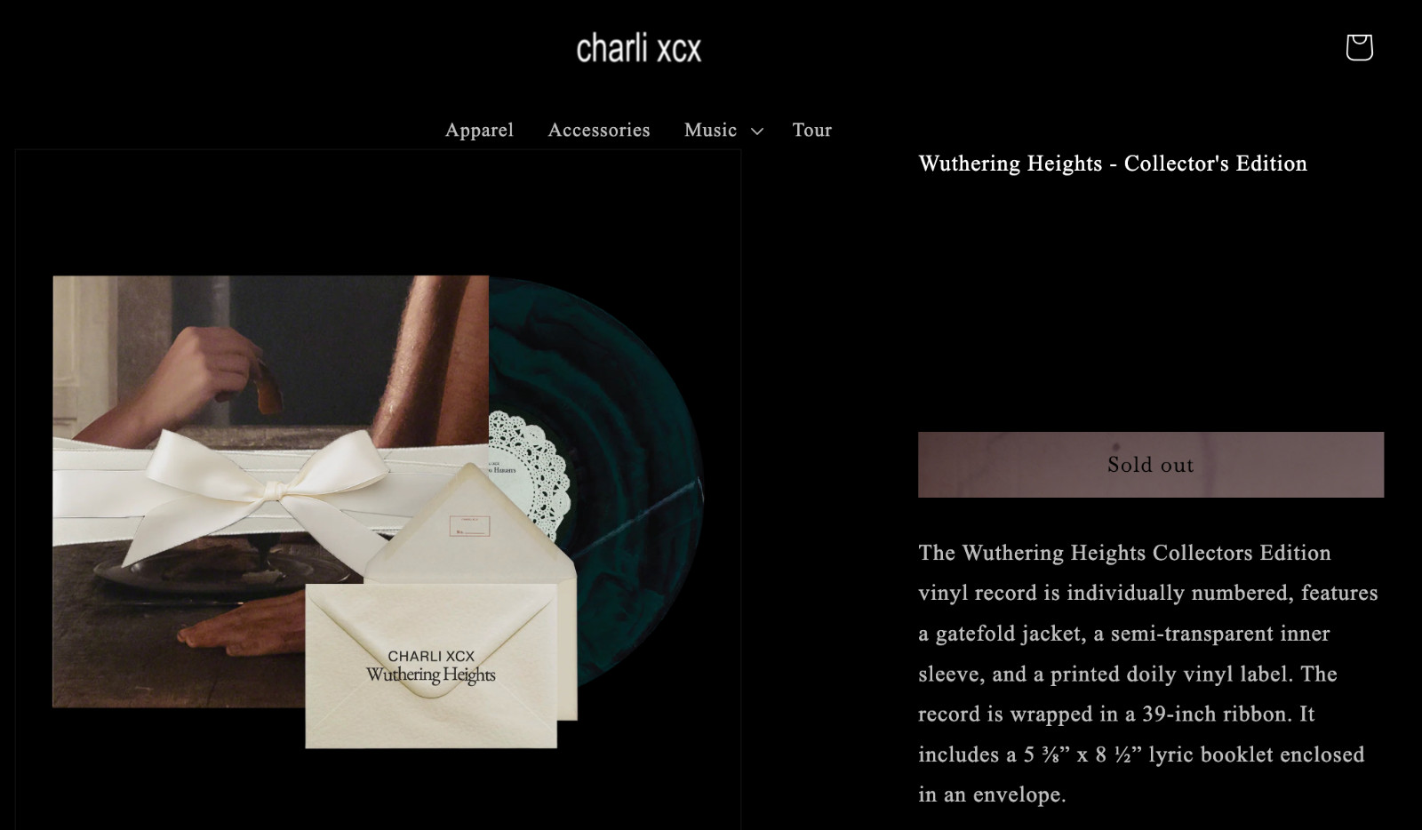 Mint Sold Out Numbered Collectors Edition Charli XCX Wuthering Heights Green LP