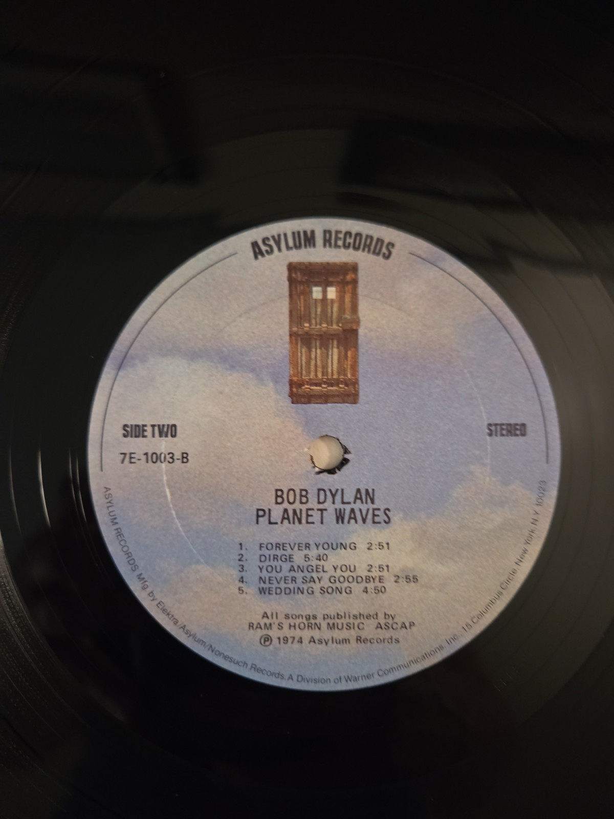 Bob Dylan – Planet Waves Vinyl LP – 1974 Asylum Records 7E-1003