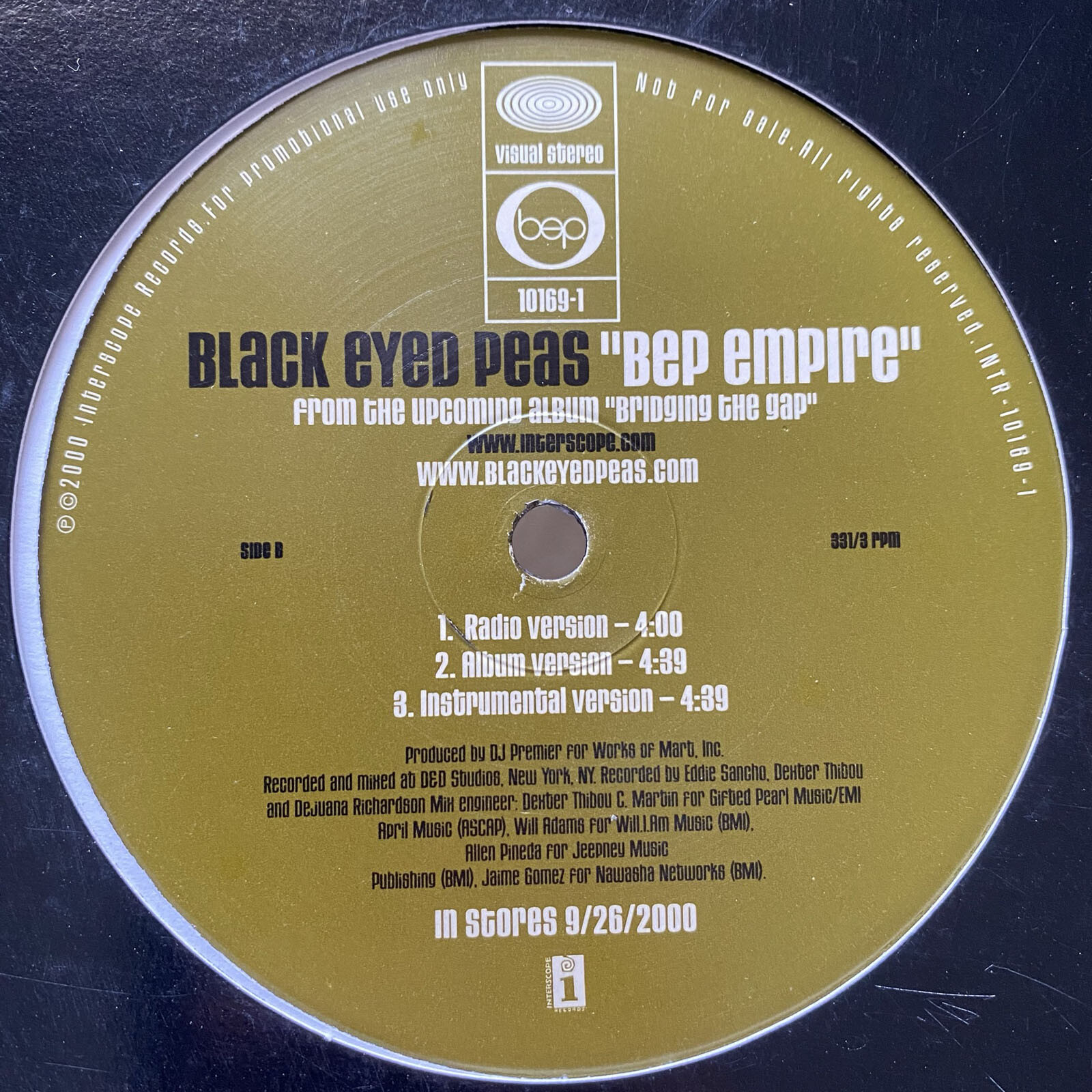 BLACK EYED PEAS – WEEKENDS / BEP EMPIRE (12″) 2000 RARE!! ESTHERO + DJ PREMIER
